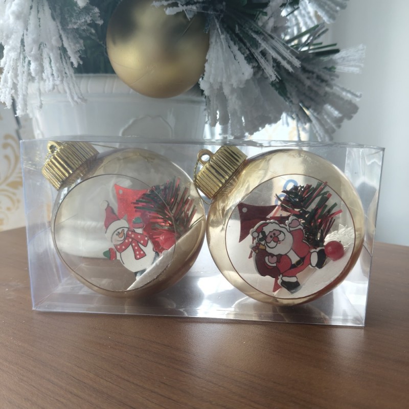 Christmas Decor 2 PC Transparant Balls for Christhmas Decoration